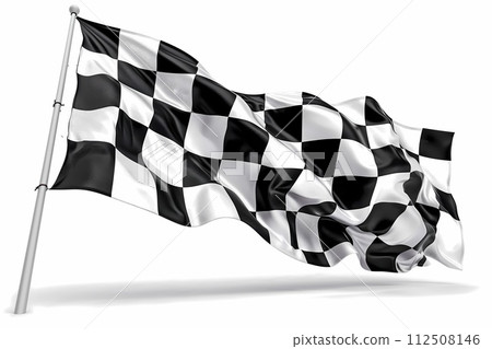 Checkered flag, racing, start, finish concept isolated on a white background Checkered flag, racing, start, finish concept isolated on a white background 112508146