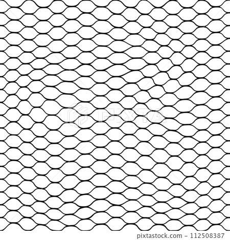 Fishnet, fish net seamless background pattern. Vector texture of rope mesh with fishing knots. Black white nautical backdrop with fishnet grid ornament, fisherman fish net or marine trap background 112508387