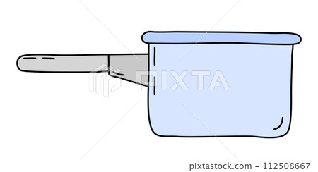 Saucepan with handle, cooking or baking kitchen design element, vector Saucepan with handle, cooking or baking kitchen design element, vector 112508667