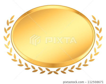 golden horizontal laurel frame 112508671