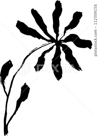 Dry Bruch Grunge Chamomile Silhouette 112509158