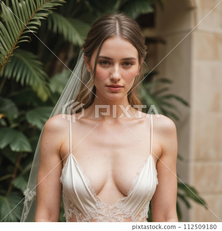 Beautiful Woman Wearing Wedding Dress 112509180
