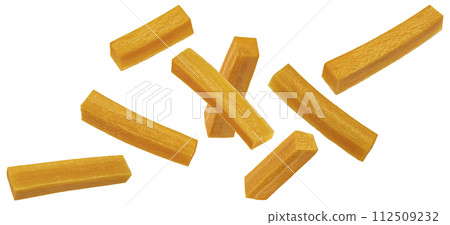 Carrot sticks isolated on white background with clipping path, full depth of field 112509232