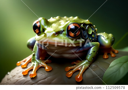 Cute green frog in the habitat. Cute green frog in the habitat. 112509578
