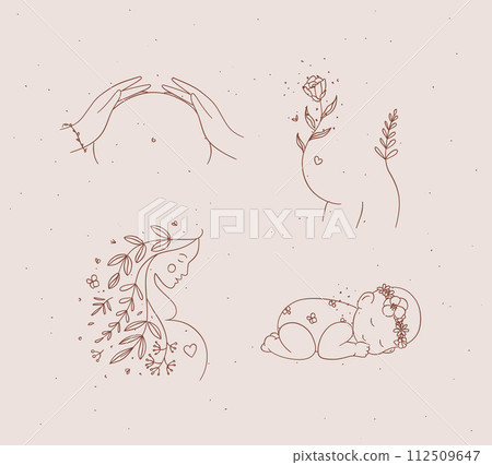 Pregnancy symbols brown 112509647