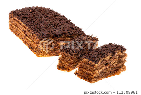 chocolate cake isolated chocolate cake isolated 112509961