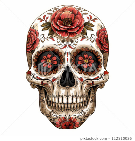 Day of the Dead Sugar Skull on white background Day of the Dead Sugar Skull on white background 112510026