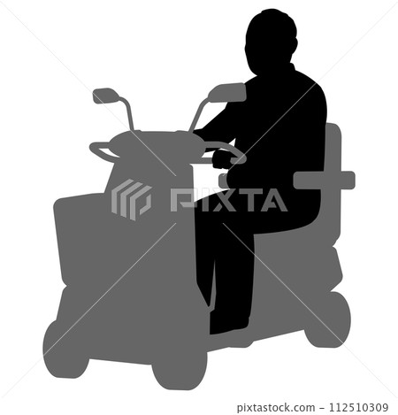 Male senior riding a senior car 112510309