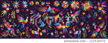 vector Mexican embroidery pattern vector Mexican embroidery pattern 112510371
