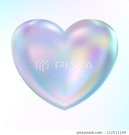 Holographic mother-of-pearl heart. Opal heart shape. Magic love talisman. Holographic mother-of-pearl heart. Opal heart shape. Magic love talisman. 112511149