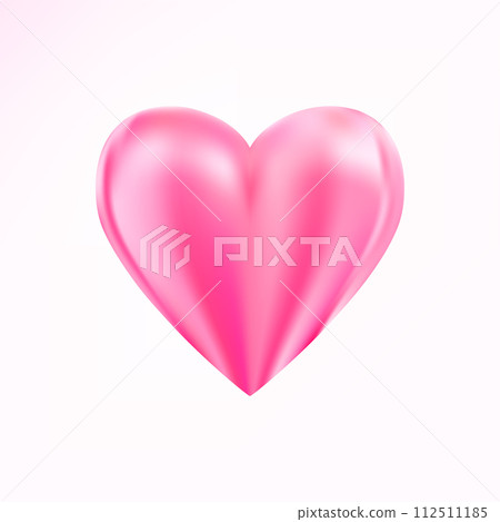 Realistic pink heart icon. 3D heart shape. Vector illustration EPS 10. 112511185