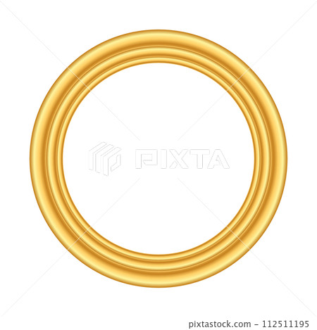 Gold thin round frame. Golden luxury circle logo. Gold thin round frame. Golden luxury circle logo. 112511195
