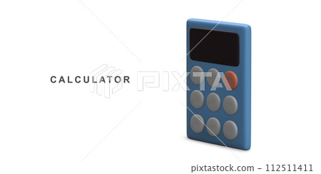 3d realistic Calculator on white background. Vector illustration. 3d realistic Calculator on white background. Vector illustration. 112511411