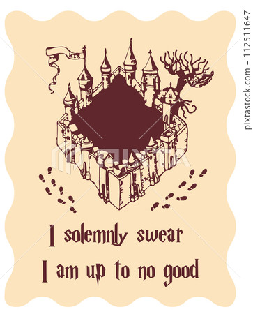 Magic school poster, quote from a book about a boy wizard Magic school poster, quote from a book about a boy wizard 112511647