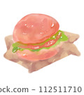 水彩蓬鬆的漢堡 112511710