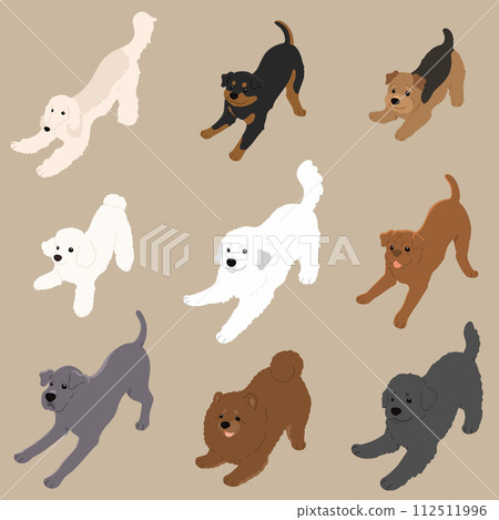 Simple and cute dog illustration set that invites you to play G No main line 112511996