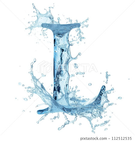 Splash of water takes the shape of the letter L, representing the concept of Fluid Typography. Splash of water takes the shape of the letter L, representing the concept of Fluid Typography. 112512535