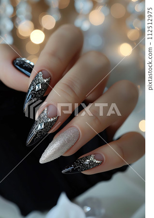 Beautiful nail art close up 112512975