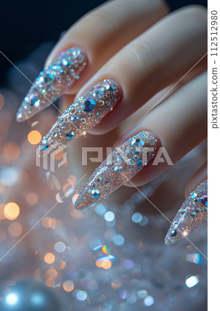 Beautiful nail art close up 112512980
