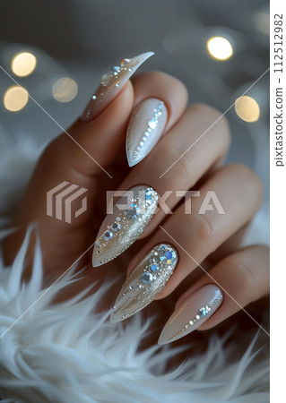 Beautiful nail art close up Beautiful nail art close up 112512982