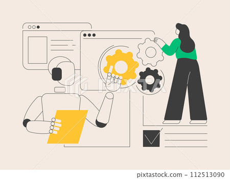 Collaborative robotics abstract concept vector illustration. 112513090