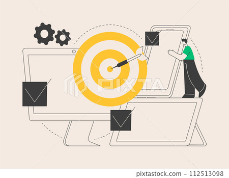 Multi-device targeting abstract concept vector illustration. 112513098