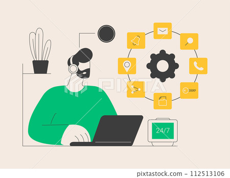 Contact center abstract concept vector illustration. Contact center abstract concept vector illustration. 112513106