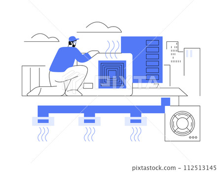 Central air conditioning abstract concept vector illustration. Central air conditioning abstract concept vector illustration. 112513145