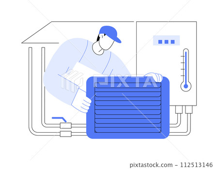 Heating system installation abstract concept vector illustration. Heating system installation abstract concept vector illustration. 112513146