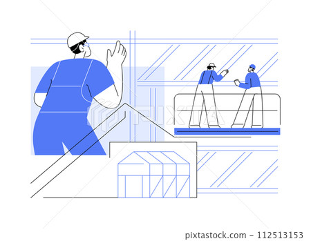 Steel framing abstract concept vector illustration. 112513153
