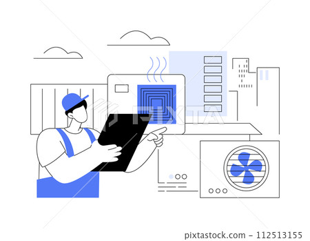 HVAC inspection abstract concept vector illustration. 112513155