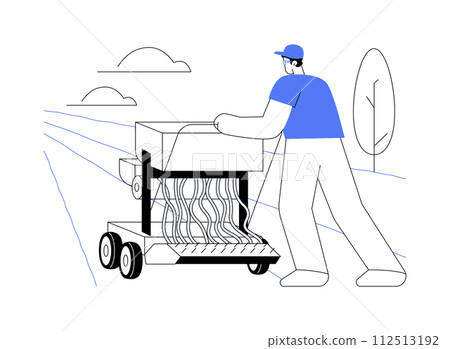 Lawn seeding abstract concept vector illustration. 112513192