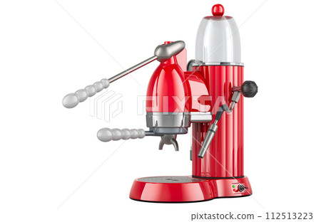 Espresso machine, retro design. 3D rendering Espresso machine, retro design. 3D rendering 112513223
