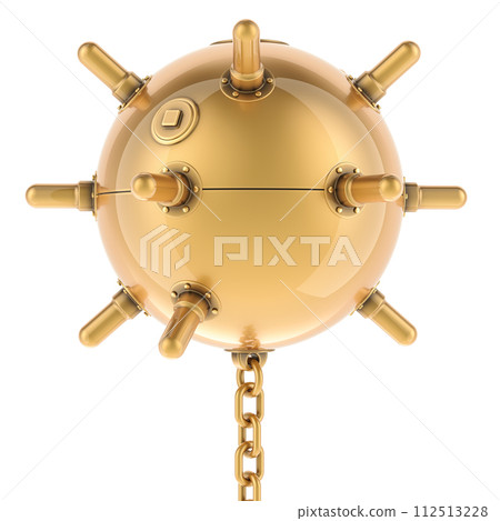 Golden Naval Mine, 3D rendering 112513228