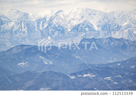 A view of the Northern Alps from Mt. Yakebita in Shiga Kogen, looking towards Suzaka City and Nagano City. A view of the Northern Alps from Mt. Yakebita in Shiga Kogen, looking towards Suzaka City and Nagano City. 112513339