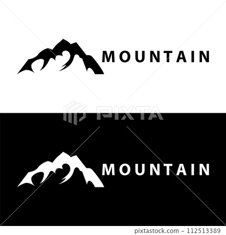 Mountain Logo Simple Illustration Silhouette Template Vector Design Mountain Logo Simple Illustration Silhouette Template Vector Design 112513389