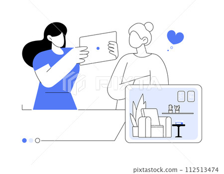 Interior design concept presentation abstract concept vector illustration. 112513474