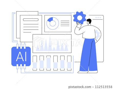 AI-Enhanced Compliance and Regulatory Reporting abstract concept vector illustration. 112513558