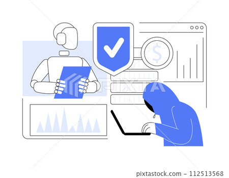 AI-Powered Fraud Detection abstract concept vector illustration. 112513568