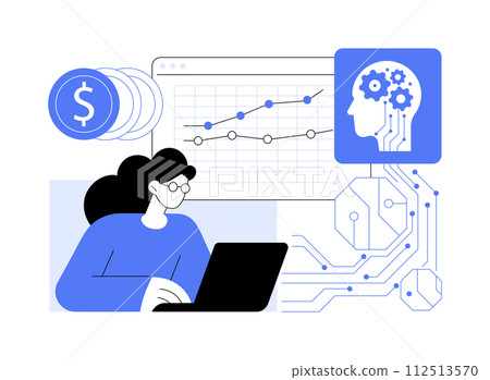 AI-Enhanced Financial Forecasting abstract concept vector illustration. 112513570