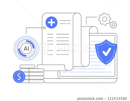 AI-Streamlined Medical Billing and Coding abstract concept vector illustration. AI-Streamlined Medical Billing and Coding abstract concept vector illustration. 112513580