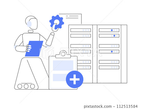 AI-Optimized Electronic Health Records abstract concept vector illustration. AI-Optimized Electronic Health Records abstract concept vector illustration. 112513584