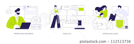 Law firm service abstract concept vector illustrations. Law firm service abstract concept vector illustrations. 112513736