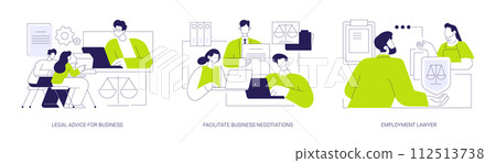 Commercial law abstract concept vector illustrations. 112513738