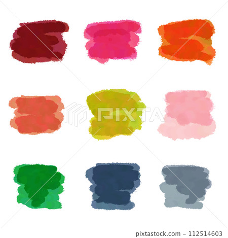 Set of abstract prints of watercolor brushes 112514603