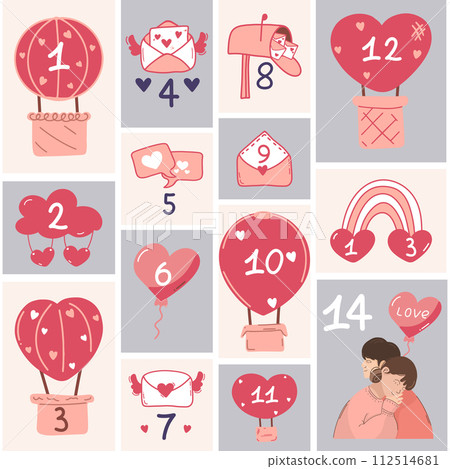 Advent calendar for 14 days. 14 days of the advent calendar on the theme of love Advent calendar for 14 days. 14 days of the advent calendar on the theme of love 112514681