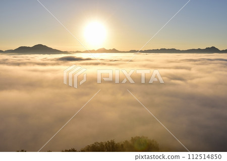 從黑井城遺址看到筱山盆地的丹波霧（雲海） 112514850