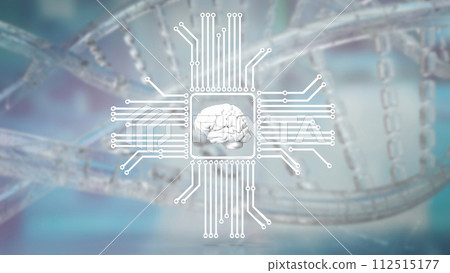 The Brain and logic for Neuroscience concept 3d... - Stock Illustration ...