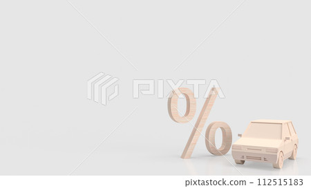 The car and percent symbol for Automotive finance concept 3d rendering. 112515183