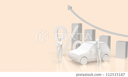 The car and percent symbol for Automotive finance concept 3d rendering. 112515187